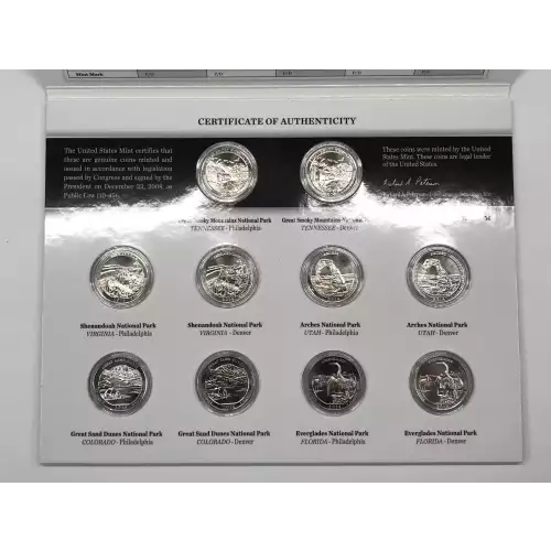 2014 America the Beautiful ATB Quarters Uncirculated 10-Coin P&D Set US Mint OGP (5)