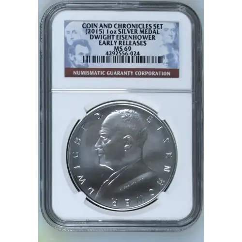 (2015) DWIGHT EISENHOWER EARLY RELEASES COIN AND CHRONICLES SET (4)