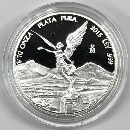 2015-Mo Mexico 1/10 oz (onza) Proof Silver Libertad