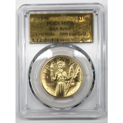 2015-W $100 High Relief First Strike .9999 Fine Gold Foil