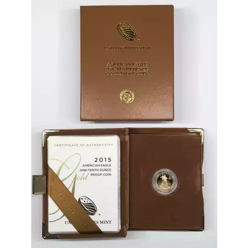 2015-W Proof 1/10 oz $5 Gold Eagle w US Mint OGP - Box & COA