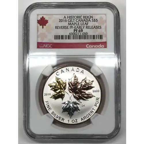 2016 A Historic Reign Gilt Reverse Proof Silver Maple Leaf 5-Coin Set NGC PF-69 EARLY RELEASES (3)