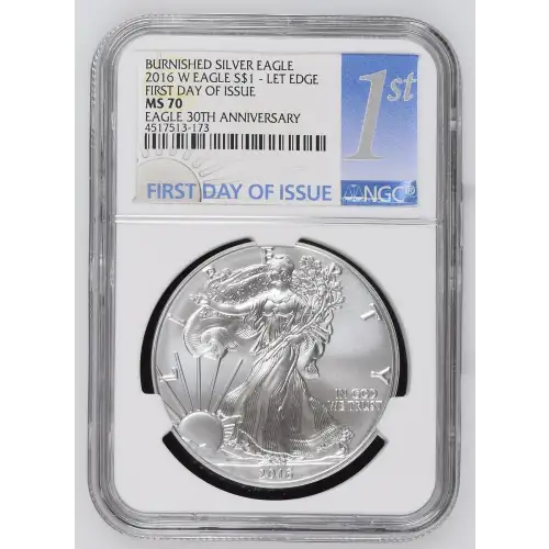 2016 W BURNISHED - LETTERED EDGE FIRST DAY OF ISSUE EAGLE 30TH ANNIVERSARY