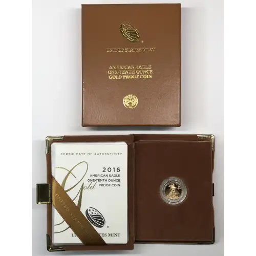 2016-W Proof 1/10 oz $5 Gold Eagle w US Mint OGP - Box & COA