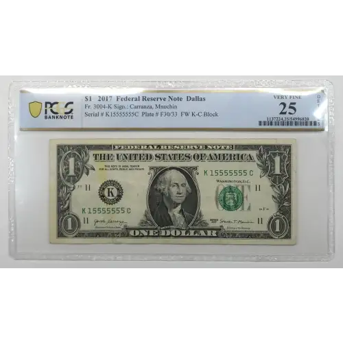 2017 $1 K15555555C PCGS 25