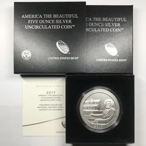 2017-P Frederick Douglass ATB 5 oz Silver Uncirculated Coin  US Mint OGP Box COA (3)