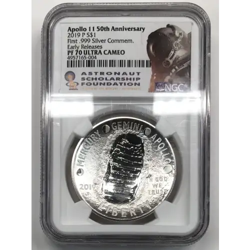 2019 Apollo 11 50th Anniv. Early Releases First .999 Silver Commem. ULTRA CAMEO (2)