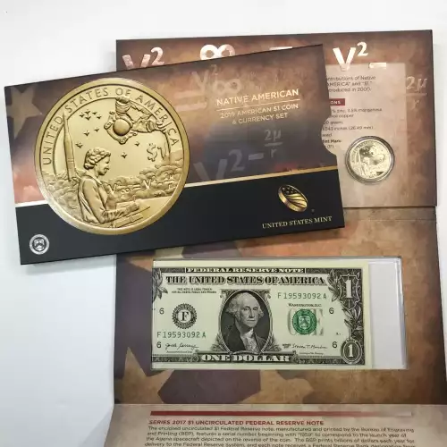 2019 Native American Indians in Space Enhanced Uncirculated $1 Coin Currency Set