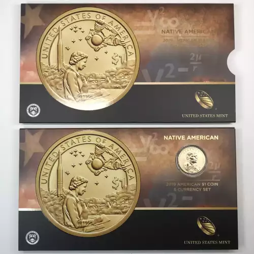2019 Native American Indians in Space Enhanced Uncirculated $1 Coin Currency Set (5)