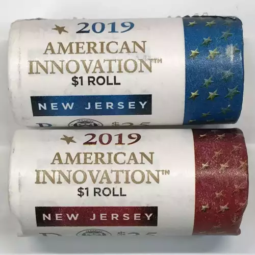 2019 New Jersey American Innovation Dollar US Mint P & D Roll Set