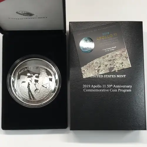 2019-P Apollo 11 50th Anniversary 5 oz Proof Silver Dollar w US Mint OGP Box COA (5)