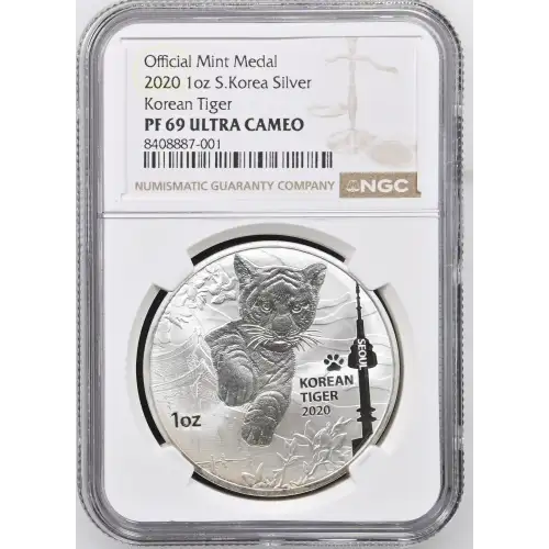 2020 1oz Korean Tiger Official Mint Medal ULTRA CAMEO (2)