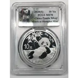 2020(S) 10 Yn Panda Silver Struck at Shanghai Mint Shanghai Mint