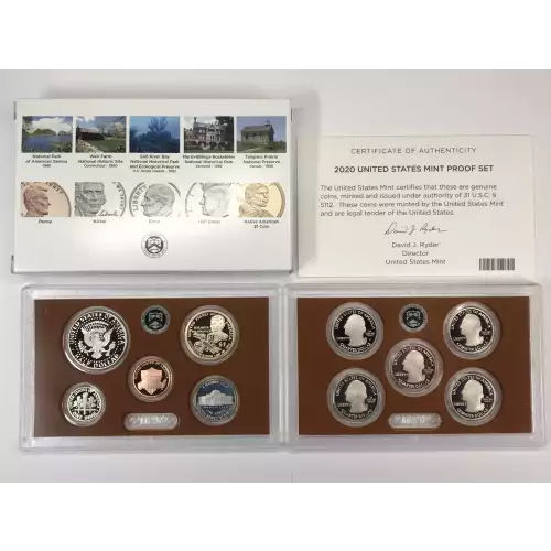 2020 US Mint Proof Set w OGP - Box & COA - 10 Coin Set (5)