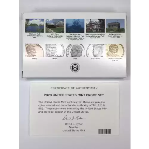 2020 US Mint Proof Set w OGP - Box & COA - 10 Coin Set (7)