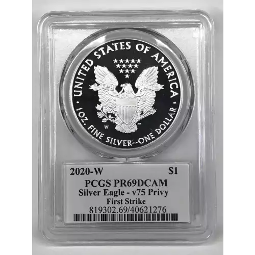 2020-W $1 Silver Eagle - v75 Privy First Strike, DCAM