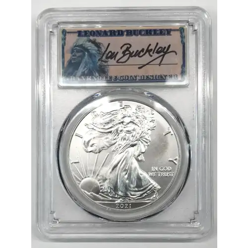 2021 $1 Silver Eagle - Type 1 First Strike Leonard Buckley 1 of 1000