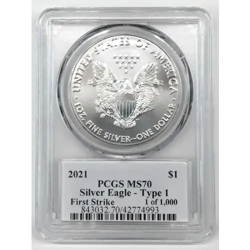 2021 $1 Silver Eagle - Type 1 First Strike Leonard Buckley 1 of 1000 (2)