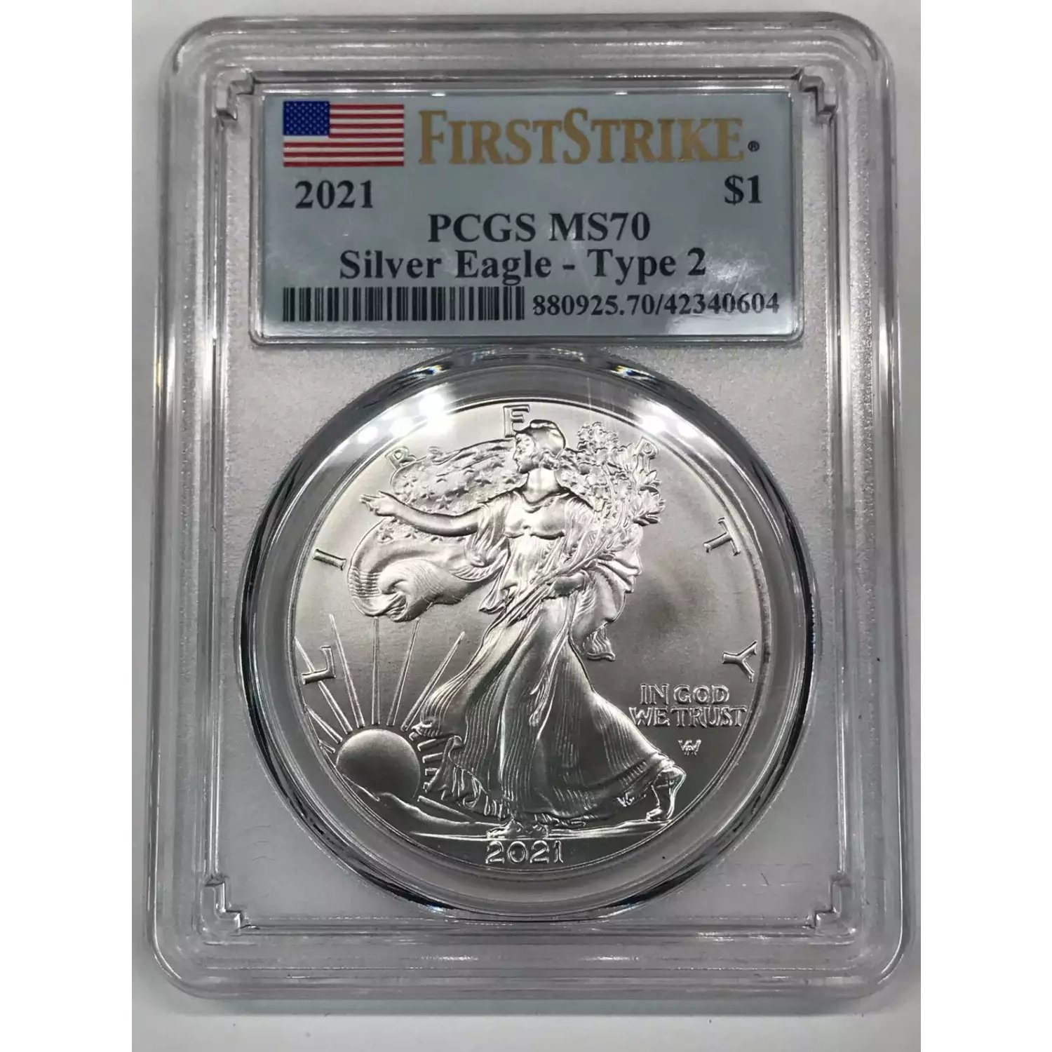 2021 Silver Eagle PCGS MS-70 Type 2 First Strike - Old Pueblo Coin