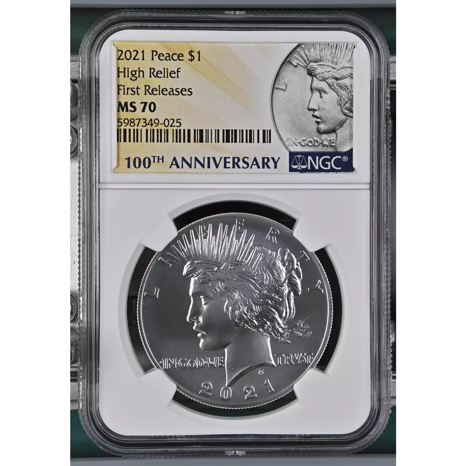 2021 Peace Silver Dollar 100th Anniversary NGC MS-70 High Relief First ...