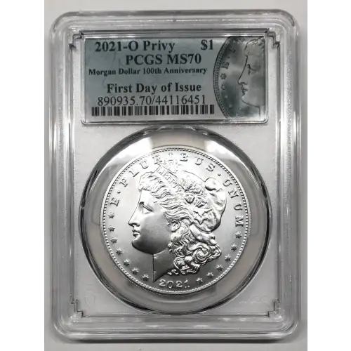 2021-O Privy $1 Morgan Dollar 100th Anniversary First Day of Issue