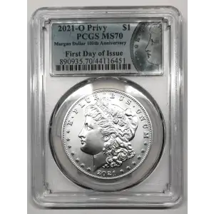 2021-O Privy $1 Morgan Dollar 100th Anniversary First Day of Issue