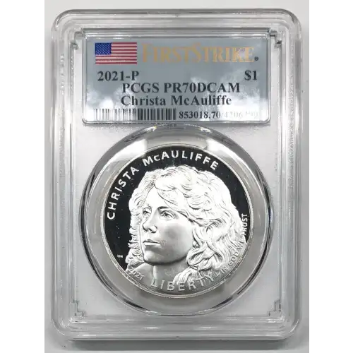 2021-P $1 Christa McAuliffe First Strike, DCAM
