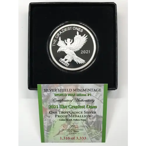 2021 The Craziest Ones Silver Shield 1 oz Proof Silver Coin