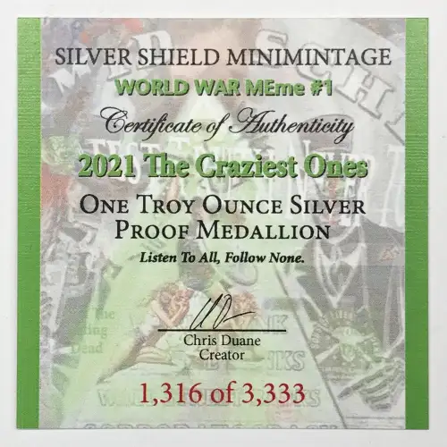 2021 The Craziest Ones Silver Shield 1 oz Proof Silver Coin (4)