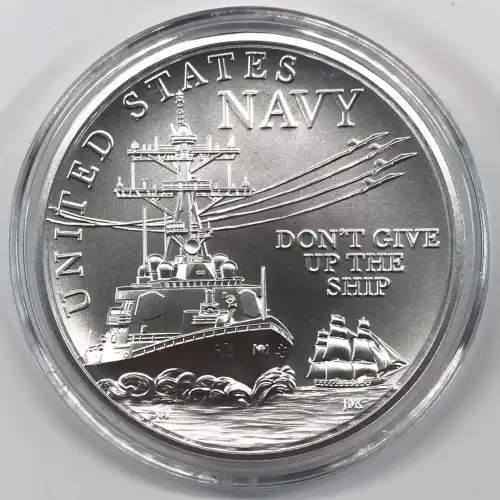 2022 US Navy 2.5 oz Silver Medal w US Mint OGP - Box & COA (3)