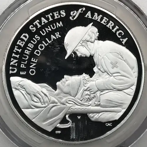 2022-W $1 National Purple Heart Hall of Honor Colorized First Strike, DCAM (3)