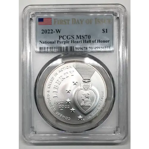 2022-W $1 National Purple Heart Hall of Honor First Day of Issue