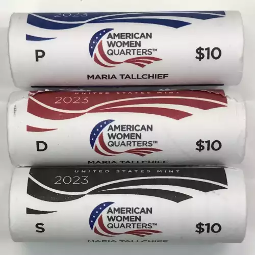 2023 Maria Tallchief American Women Quarter US Mint P/D/S Roll Set 