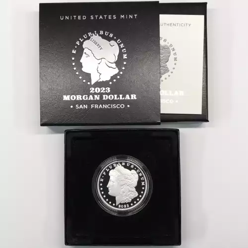 2023-S Proof Morgan Silver Dollar w US Mint OGP Box & COA - San Francisco Mint