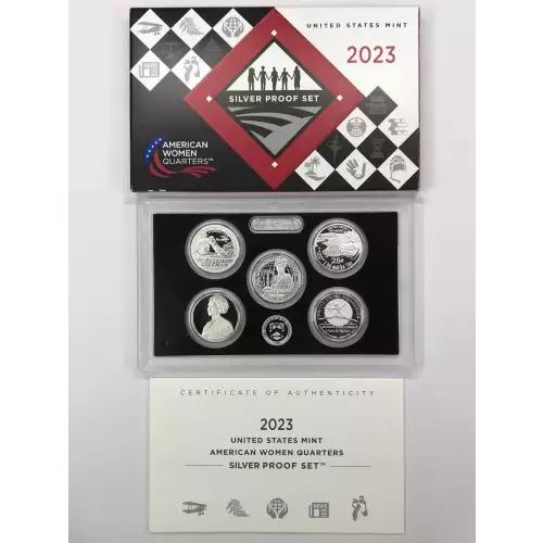 2023-S Silver Quarters Proof Set w US Mint OGP - Box & COA - American Women