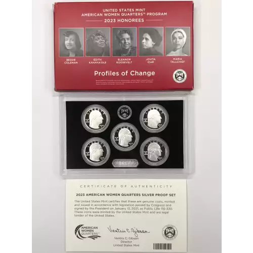 2023-S Silver Quarters Proof Set w US Mint OGP - Box & COA - American Women (4)