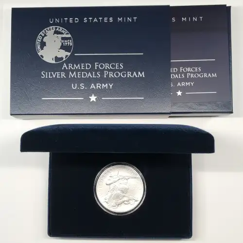 2023 US Army 2.5 oz Silver Medal w US Mint OGP - Box & COA