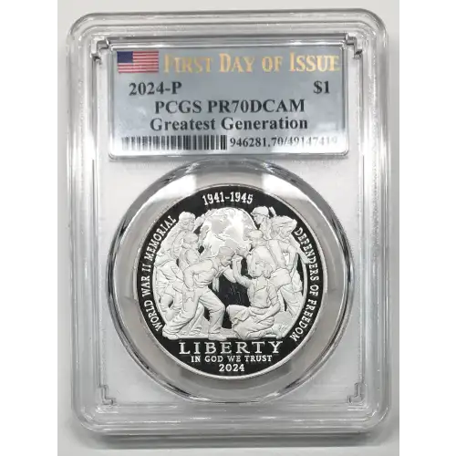 2024-P $1 Greatest Generation First Day of Issue, DCAM