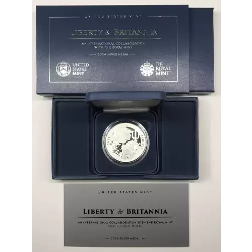 2024-P Liberty & Britannia 1 oz Silver Medal w US Mint OGP - Box & COA (3)