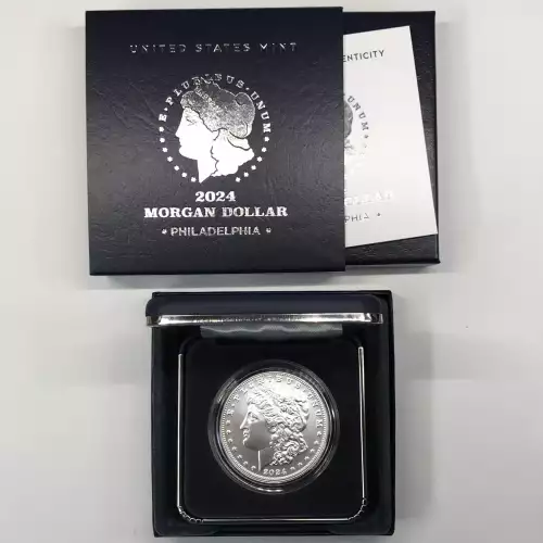 2024-P Uncirculated Morgan Silver Dollar w US Mint OGP Box & COA - Philadelphia