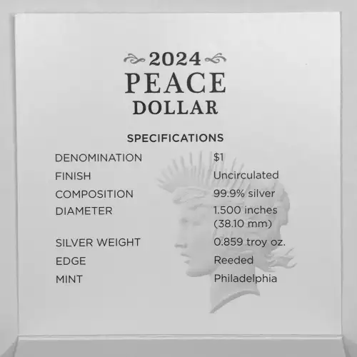 2024-P Uncirculated Peace Silver Dollar w US Mint OGP - Box & COA - Philadelphia (4)