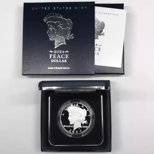 2024-S Proof Peace Silver Dollar w US Mint OGP Box & COA - San Francisco Mint