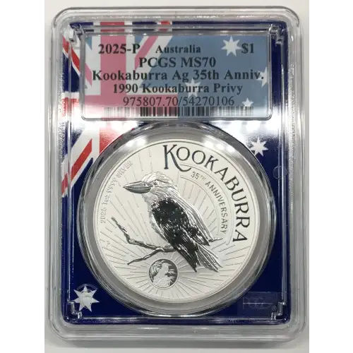 2025-P $1 Kookaburra Ag 35th Anniv. 1990 Kookaburra Privy (2)