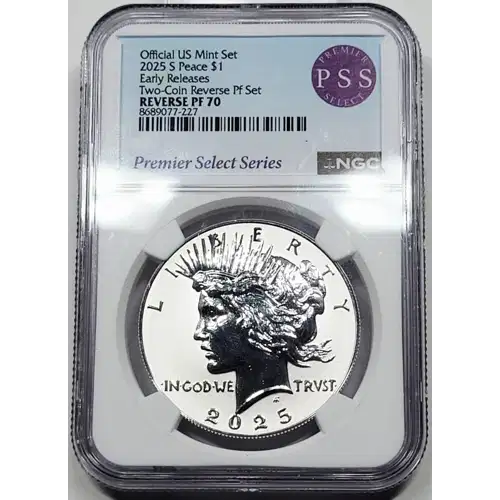 2025  S Modern Peace Dollar Two Coin Set NGC PF-70 Two Coin Reverse Proof Set (2)