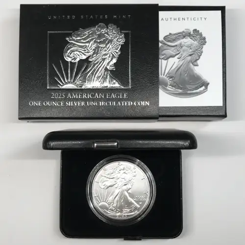 2025-W Burnished Uncirculated Silver Eagle w OGP - Box & COA (3)