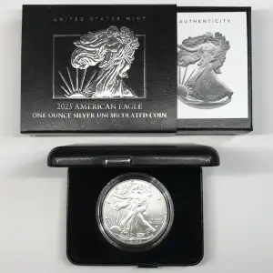 2025-W Burnished Uncirculated Silver Eagle w OGP - Box & COA (3)