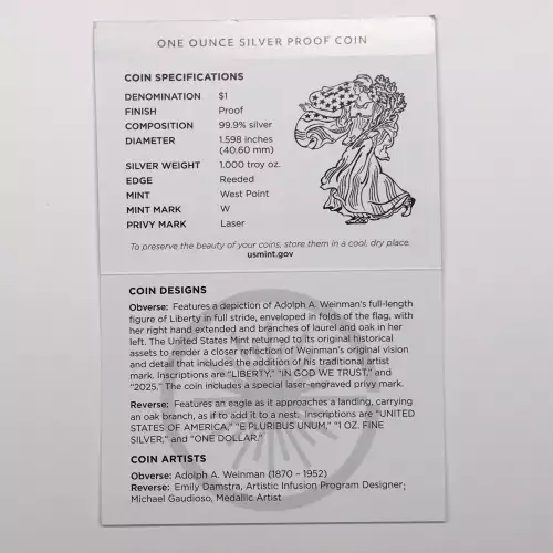 2025-W Laser Engraved Privy Proof Silver Eagle w OGP - Box & COA (4)