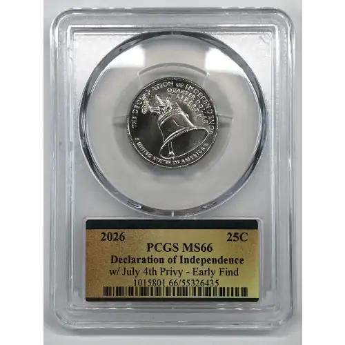 2026 25C Declaration of Independence w/ July 4th Privy - Early Find