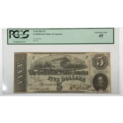 $5   Issues of the Confederate States of America CS-60