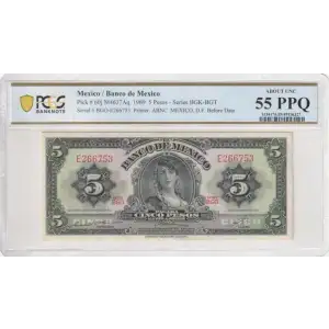 5 Pesos 1957-1970, 1957; 1961 Issue j. 19.11.1969. Series: BGK-BGT Mexico 60 (2)